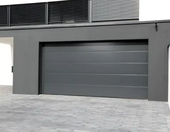 Custom Black Steel Garage Door